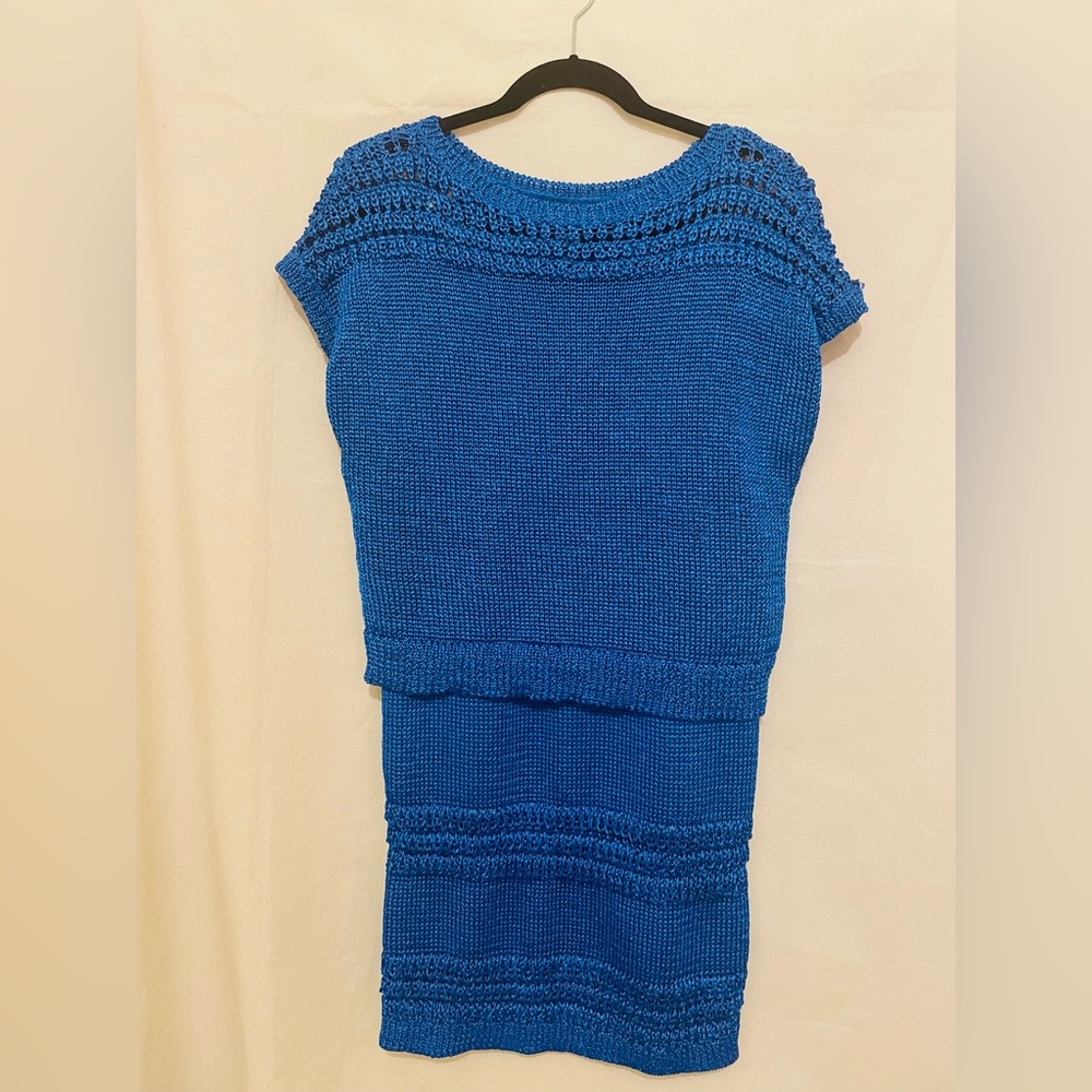 Eva Mendes New York & Company Royal Blue Knit Two Piece Set